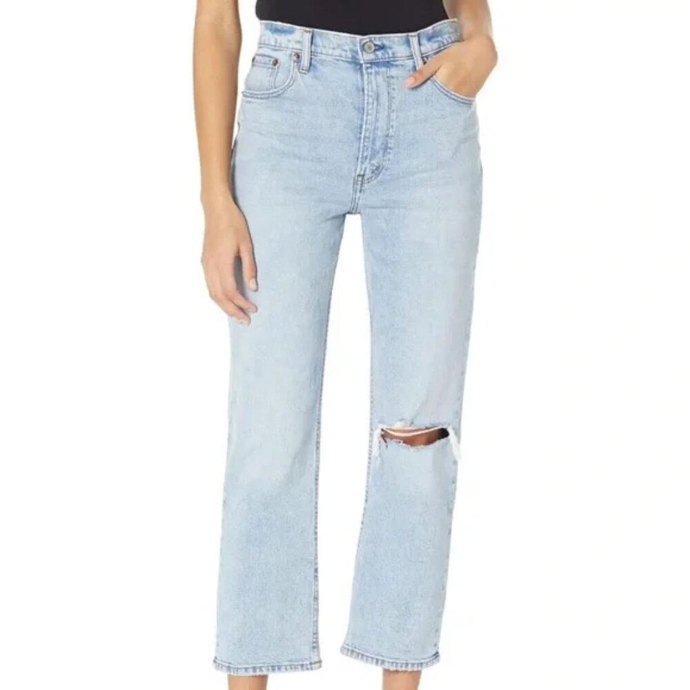 Abercrombie & Fitch Curved Love Ankle Straight Ultra High Rise Jeans